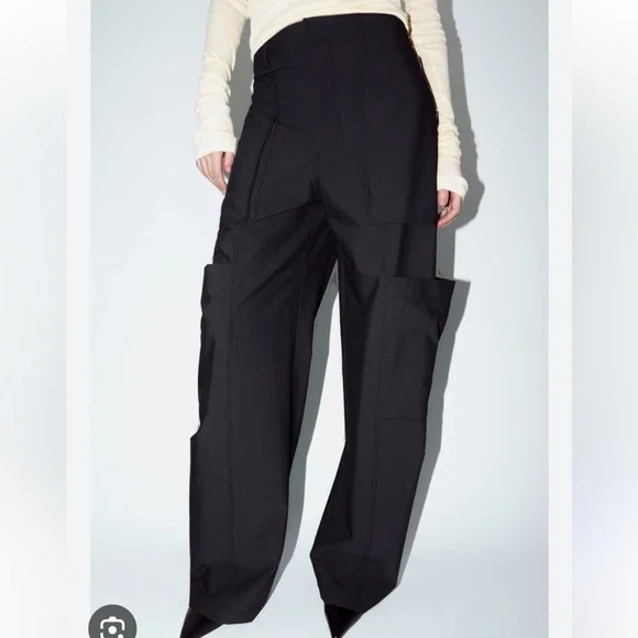 Lig. wide cargo pants✴︎美品✴︎ブラック black-wide-leg-cargo-pants-